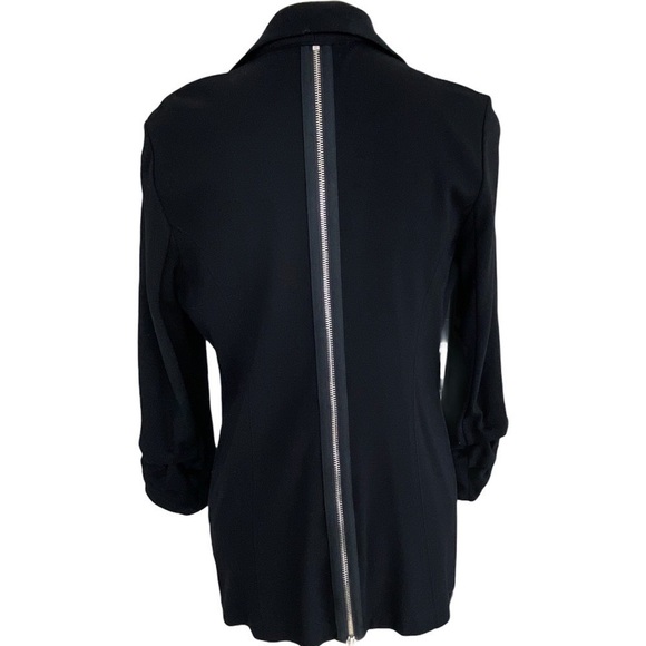Bailey 44 Black T-Shirt Knit Soft Casual Back Full Zipper Accent Blazer Medium - Picture 5 of 10